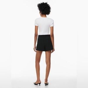 Babaton Pleated Mini Short, Black, Size 4